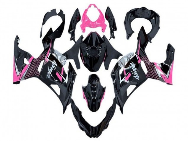 Descuento Carenado Moto Kawasaki Ninja 400 2018-2024 - Negro Brillante Rosa Blanco