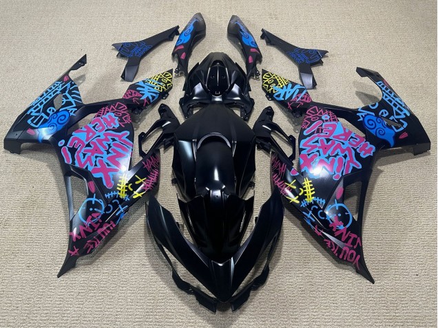 Descuento Carenados Moto Kawasaki Ninja 400 2018-2024 - Negro Azul Jinx
