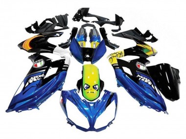 Descuento Carenados Moto Kawasaki Ninja 650 EX650 2012-2016 - Azul Amarillo Tiburón