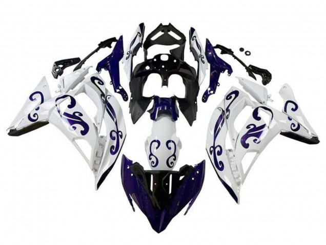 Descuento Carenados Moto Kawasaki Ninja 650 EX650 2017-2019 - Blanco Azul Oscuro Negro