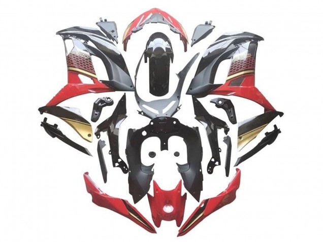 Descuento Carenados Moto Kawasaki Ninja 650 EX650 2017-2019 - Rojo Negro Oro