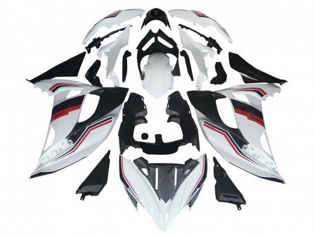 Descuento Carenados Moto Kawasaki Ninja 650 EX650 2017-2019 - Blanco Rojo Negro Raya