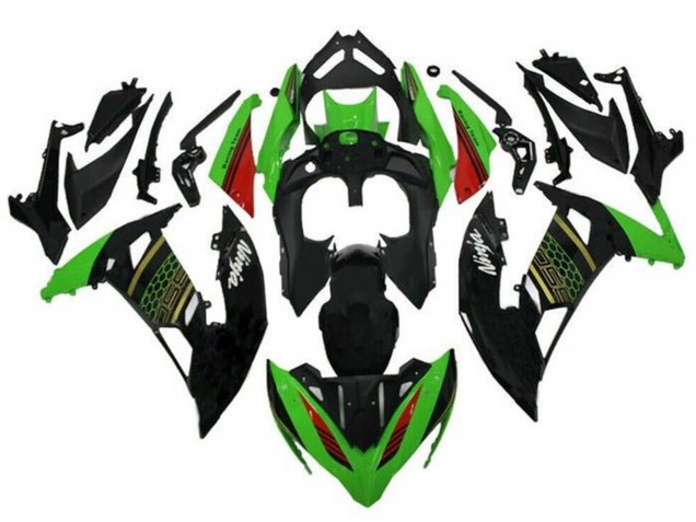 Descuento Carenados Moto Kawasaki Ninja 650 EX650 2017-2019 - Verde Negro Rojo Oro Honeycomb