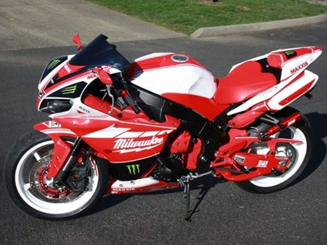 Descuento Carenados Moto Yamaha YZF R1 2012-2014 - Blanco Rojo Negro Verde Milwaukee Maxxis Monstruo