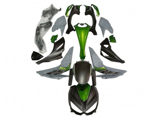 Descuento Carenados Moto Kawasaki Z1000 2014-2019 - Verde Gris Negro Mate