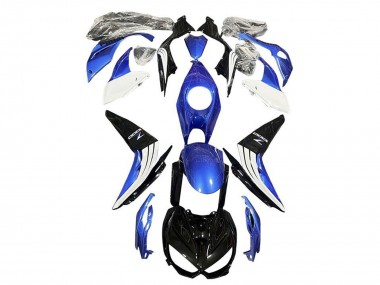 Descuento Carenados Moto Kawasaki Z1000 2014-2019 - Azul Blanco Negro Brillante