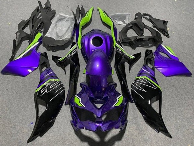 Descuento Carenados Moto Kawasaki ZX25R ZX-25R 2019-2025 - Púrpura Verde Negro Brillante