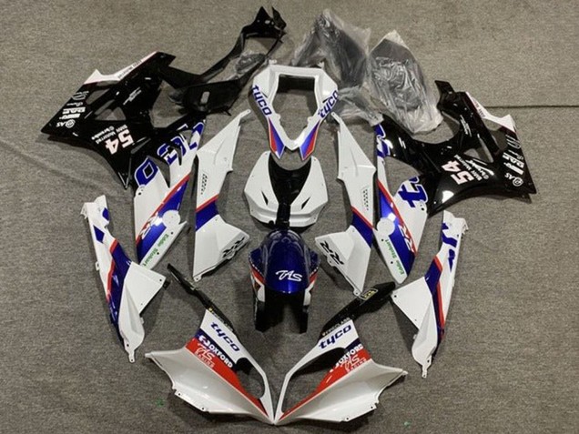 Descuento Carenado Moto BMW S1000RR 2009-2014 - Blanco Rojo Azul Negro Brillante Tyco
