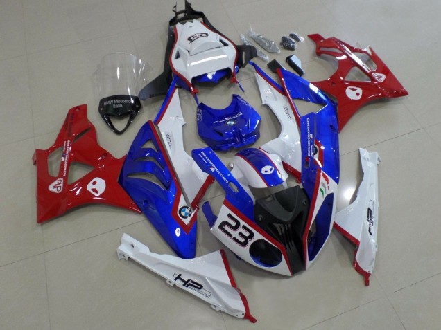 Descuento Carenados Moto BMW S1000RR 2009-2014 - Blanco Rojo Azul HP