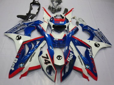 Descuento Carenados Moto BMW S1000RR 2009-2014 - Blanco Rojo Azul OroBet