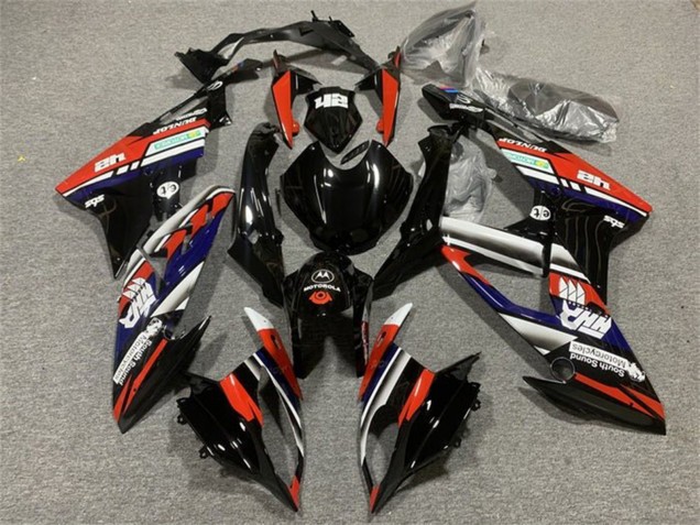 Descuento Carenados Moto BMW S1000RR 2015-2016 - Blanco Rojo Azul Negro Brillante Raya