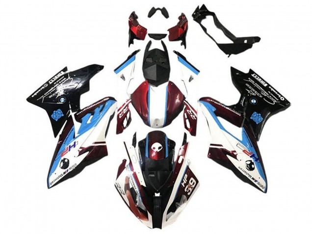 Descuento Carenado Moto BMW S1000RR 2017-2018 - Blanco Azul Rojo Negro Brillante