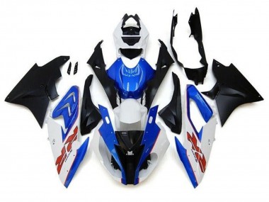 Descuento Carenados Moto BMW S1000RR 2017-2018 - Blanco Azul Negro Mate Pinstripe RR