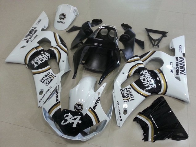 Descuento Carenados Moto Yamaha YZF R6 1998-2002 - Blanco Negro Motul Lucky Strike 34