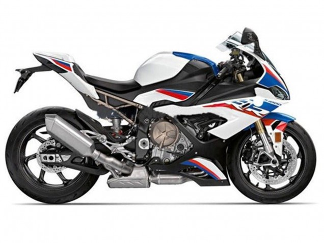 Descuento Carenados Moto BMW S1000RR 2019-2022 - Blanco Azul Rojo Raya