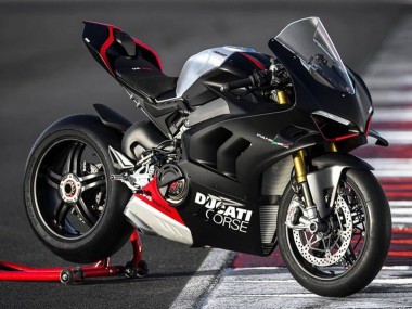 Descuento Carenados Moto Ducati Panigale V4 V4S 2022-2024 - Negro Mate Plata Rojo