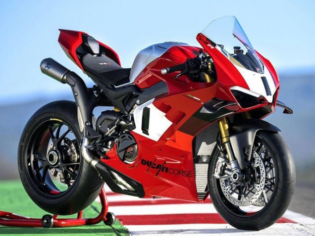 Descuento Carenados Moto Ducati Panigale V4 V4S 2022-2024 - Plata Blanco Rojo Corse