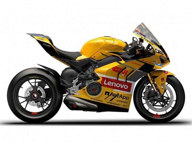Descuento Carenados Moto Ducati Panigale V4 V4S 2022-2024 - Amarillo Rojo Lenovo