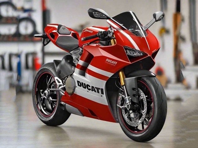Descuento Carenados Moto Ducati Panigale V4 V4S 2018-2019 - Blanco Rojo Raya