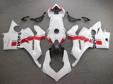 Descuento Carenados Moto Ducati Panigale V4 V4S 2020-2021 - Blanco Rojo Raya