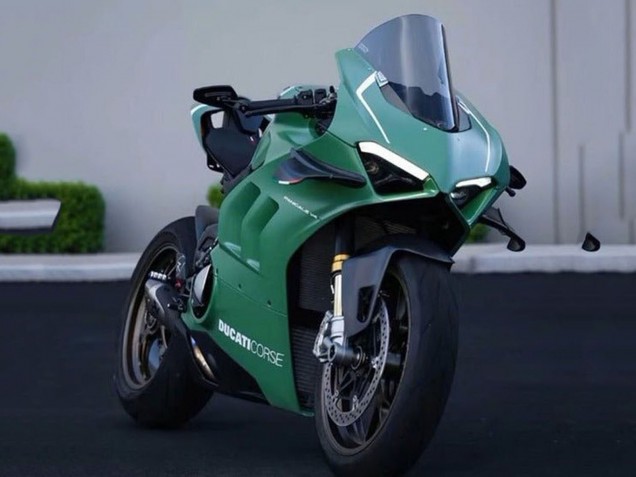 Descuento Carenados Moto Ducati Panigale V4 V4S 2020-2021 - Verde Mate Blanco