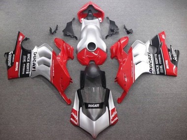 Descuento Carenados Moto Ducati Panigale V4 V4S 2020-2021 - Plata Rojo Negro Brillante