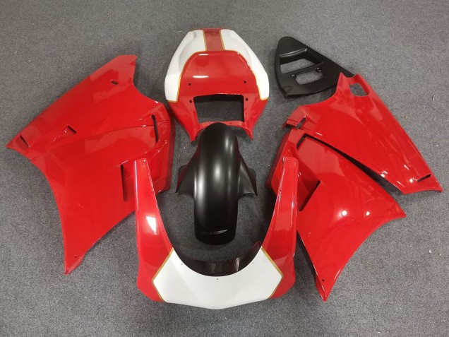 Descuento Carenados Moto Ducati 748/916/996/998 1993-2005 - Blanco Rojo Oro Negro Mate Race