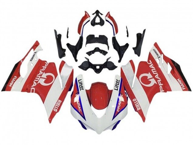 Descuento Carenados Moto Ducati 959/1299 2015-2020 - Blanco Rojo Azul Pramac