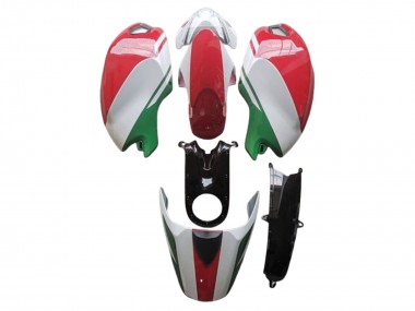 Descuento Carenados Moto Ducati Monster 696 796 1100 1100S 2008-2012 - Blanco Rojo Verde