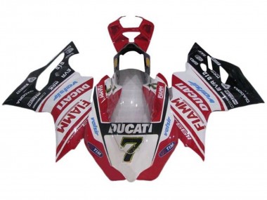 Descuento Carenados Moto Ducati Panigale 1199 2011-2014 - Blanco Rojo Negro Brillante Fiamm Tim 7