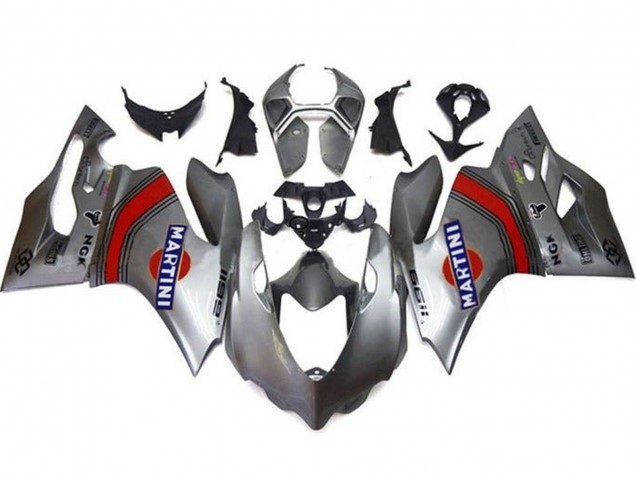 Descuento Carenados Moto Ducati Panigale 1199 2011-2014 - Plata Rojo Azul Martini