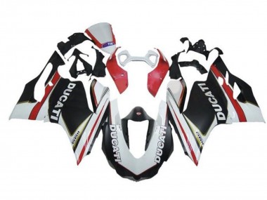Descuento Carenados Moto Ducati Panigale 1199 2011-2014 - Blanco Rojo Negro Mate