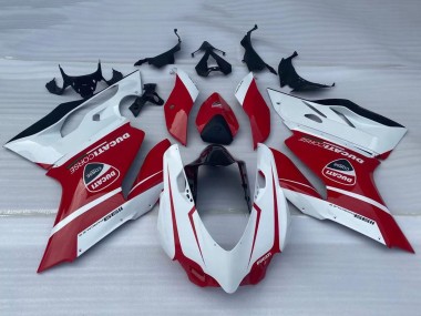 Descuento Carenados Moto Ducati Panigale 1199 2011-2014 - Blanco Rojo Negro Brillante