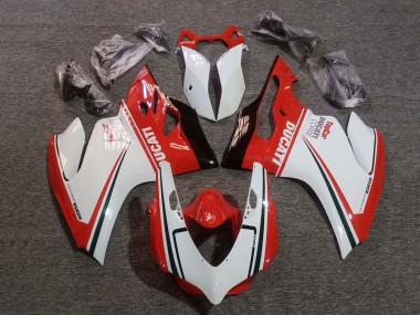 Descuento Carenados Moto Ducati Panigale 1199 2011-2014 - Blanco Rojo Verde Negro Brillante Corse