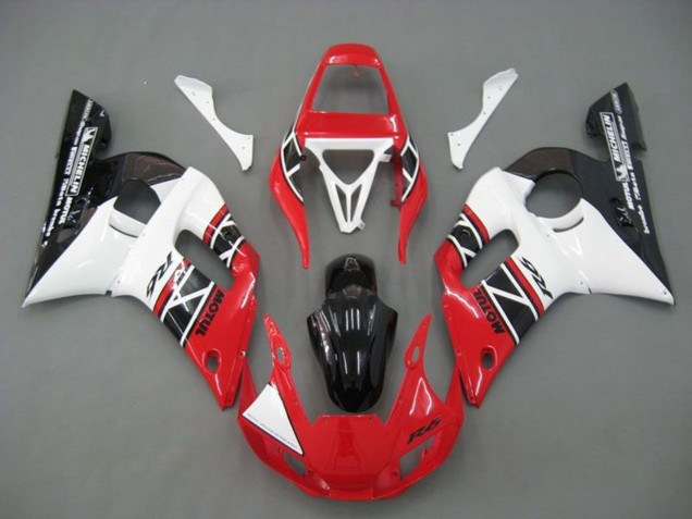 Descuento Carenados Moto Yamaha YZF R6 1998-2002 - Blanco Rojo Negro Brillante