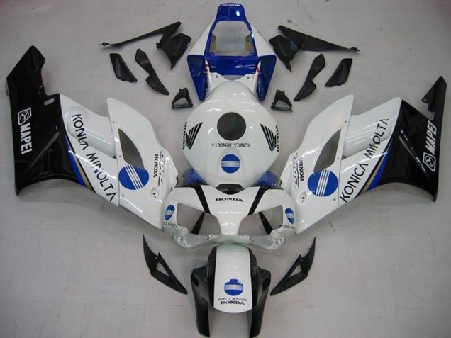 Descuento Carenados Moto Honda CBR1000RR 2004-2005 - Blanco Azul Negro Brillante Konica Minolta