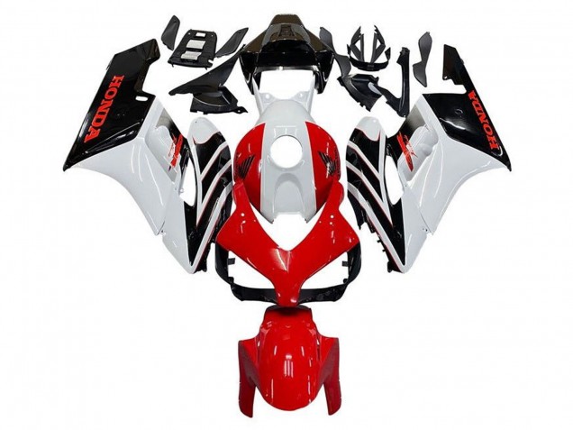 Descuento Carenado Moto Honda CBR1000RR 2004-2005 - Blanco Rojo Negro Brillante Raya