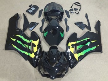 Descuento Carenados Moto Honda CBR1000RR 2004-2005 - Negro Brillante Verde Amarillo Monstruo