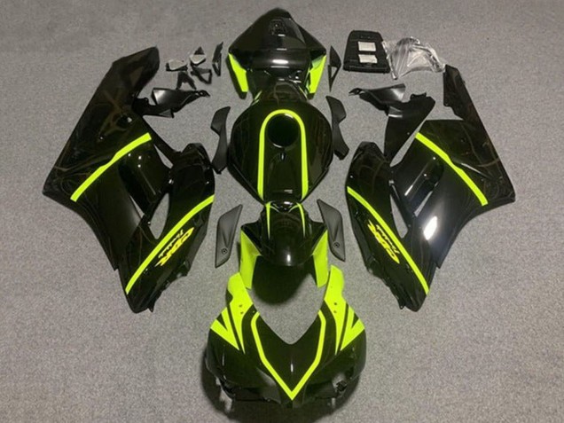 Descuento Carenados Moto Honda CBR1000RR 2004-2005 - Negro Brillante Alta Visibilidad Amarillo Raya