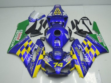 Descuento Carenados Moto Honda CBR1000RR 2004-2005 - Azul Amarillo Verde MoviStar