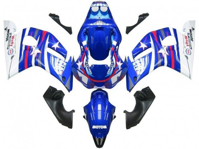Descuento Carenados Moto Yamaha YZF R6 1998-2002 - Blanco Azul Rojo Fiat Motul
