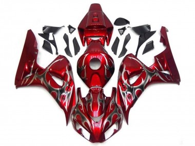 Descuento Carenados Moto Honda CBR1000RR 2006-2007 - Rojo Plata Tribal