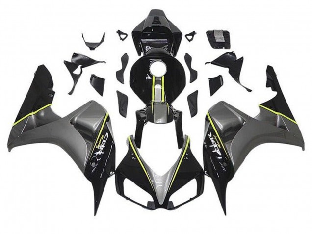 Descuento Carenados Moto Honda CBR1000RR 2006-2007 - Gris Negro Brillante Amarillo Raya
