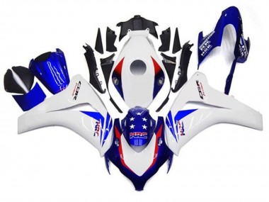 Descuento Carenados Moto Honda CBR1000RR 2008-2011 - Blanco Rojo Azul Estrella HRC