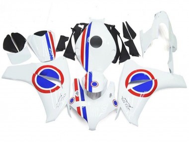 Descuento Carenados Moto Honda CBR1000RR 2008-2011 - Blanco Rojo Azul Raya