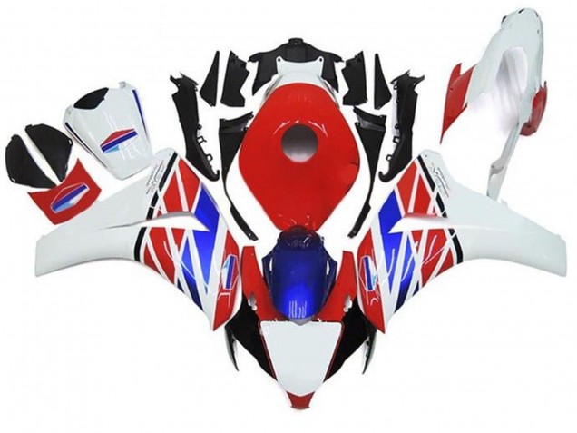 Descuento Carenados Moto Honda CBR1000RR 2008-2011 - Blanco Rojo Azul Negro Raya