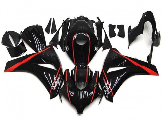 Descuento Carenados Moto Honda CBR1000RR 2008-2011 - Negro Brillante Rojo Raya