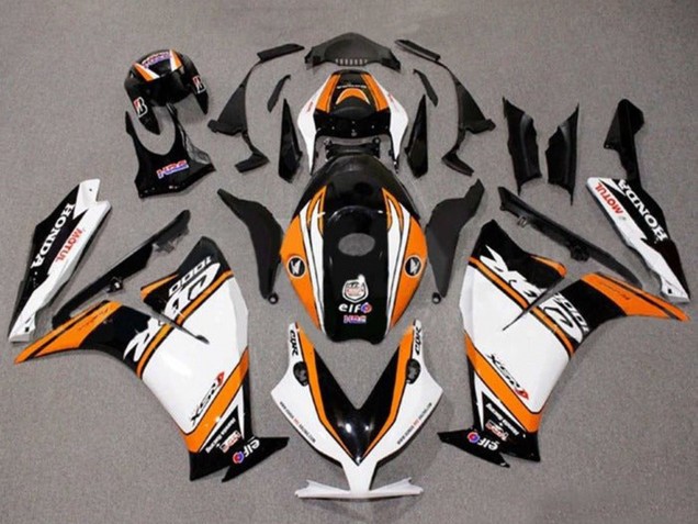 Descuento Carenados Moto Honda CBR1000RR 2012-2016 - Blanco Naranja Negro Brillante