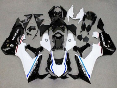 Descuento Carenados Moto Honda CBR1000RR 2017-2023 - Blanco Azul Negro Brillante Raya