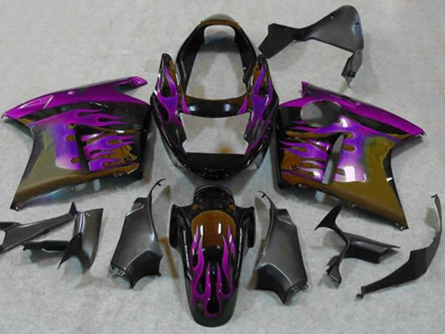 Descuento Carenados Moto Honda CBR1100XX Blackbird 1996-2007 - Negro Brillante Púrpura Llama